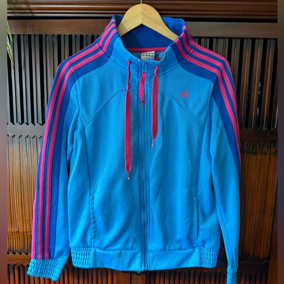 Adidas Blue and Pink Jacket - Picture 1 of 4